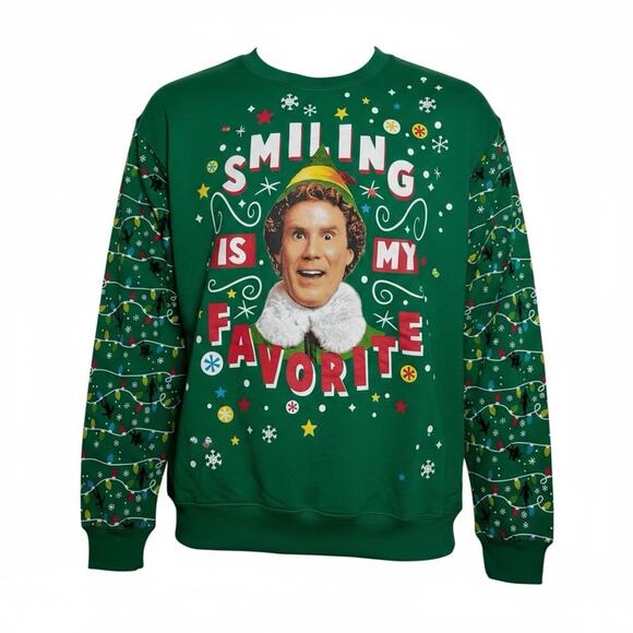 Light Up Christmas Sweatshirt Buddy the Elf Smiling Is My Favorite Size Jnr. XL - Picture 2 of 11